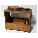 Homemade shoeshine stand/tote w/brushes