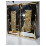 Asian signed mirrors pair