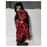 Large broom-riding witch hanging decor