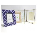 Glass and metal frame trio