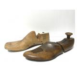 Two vintage wood shoe forms