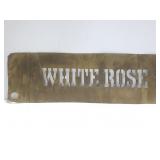 Thin brass "White Rose" cut out sign