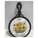 Cast iron and tile trivet