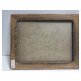 Antique framed Jack and Jill art