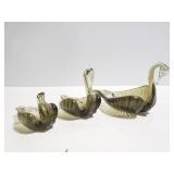Nesting art glass swam dishes