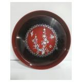 Asian inspired tray with mother of pearl inlay