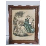Framed vintage french art print