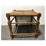 Cane top foot stool / low end table