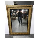 Large gold framed wall mirror