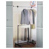 Mainstays adj 2-tier rolling garment rack-new