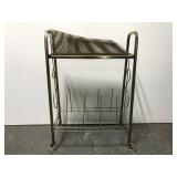 Rolling mid century record album organizer