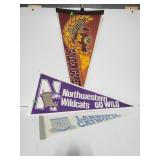 Three college pennants