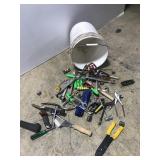 Bucket of tools with sockets
