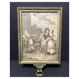 Vintage dual sided art print / wall mirror