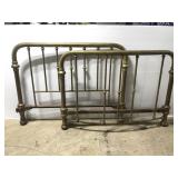 Antique brass bed headboard & footboard