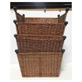 Stacking wicker basket set