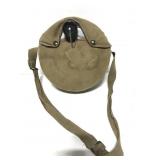Metal canteen in cloth pouch