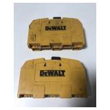 Two yellow DeWalt bit cases w/ contents