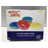 Five pc inflatable tire pool float set