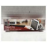 Compact fold down tablet stand