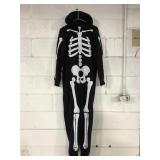 Skeleton one-piece pajamas w/ hood Med/Lrg
