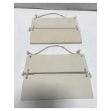 Two blank ceramic craft signs