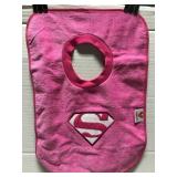 Pink superman baby bib