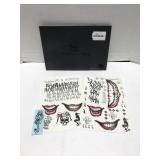 Two sheets of DaLin temporary tattoos