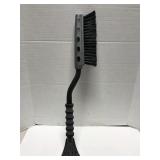 Contoured handle snow scraper brush