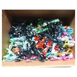 Lot of assorted multicolor aux cables and earbuds
