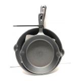 Lot of two small Jim beam coated cast iron pans