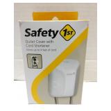 Safety first outlet cover with cord shortener