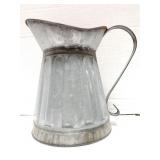 Galvanized metal milk pitcher