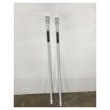 Pair of white easy hang shower rods