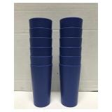 Set of 12 blue plastic tumbler cups