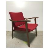 Mid century modern red arm chair