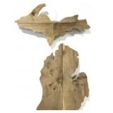 Handcrafted rough sawn Michigan wood cut out