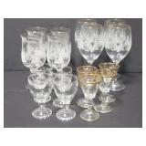 16 vintage wine and cordial glasses