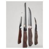 Maxam steel wood handled kitchen knife set