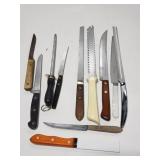 Collection of vintage kitchen knives