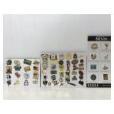 Lapel pin collection & one sample card