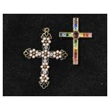 Cross brooch and pendant jewelry