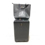 New JM hardside medium luggage w/ leather tote bad