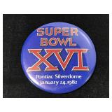 Super Bowl XVI Pontiac Silverdome button