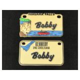 Vintage Bobby souvenir name plates
