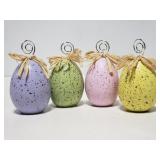 Four egg place card or photo holders