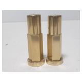 Pair of petite metal shakers