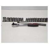 Metric and SAE sockets with 3/8 drive