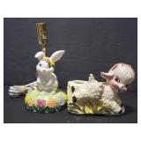 Bunny lamp & sheep planter