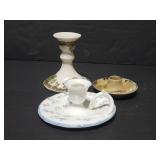 Three candlestick holders